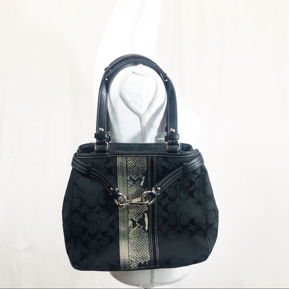 Coach Nancy Logo Python Stripe Bag - image 8